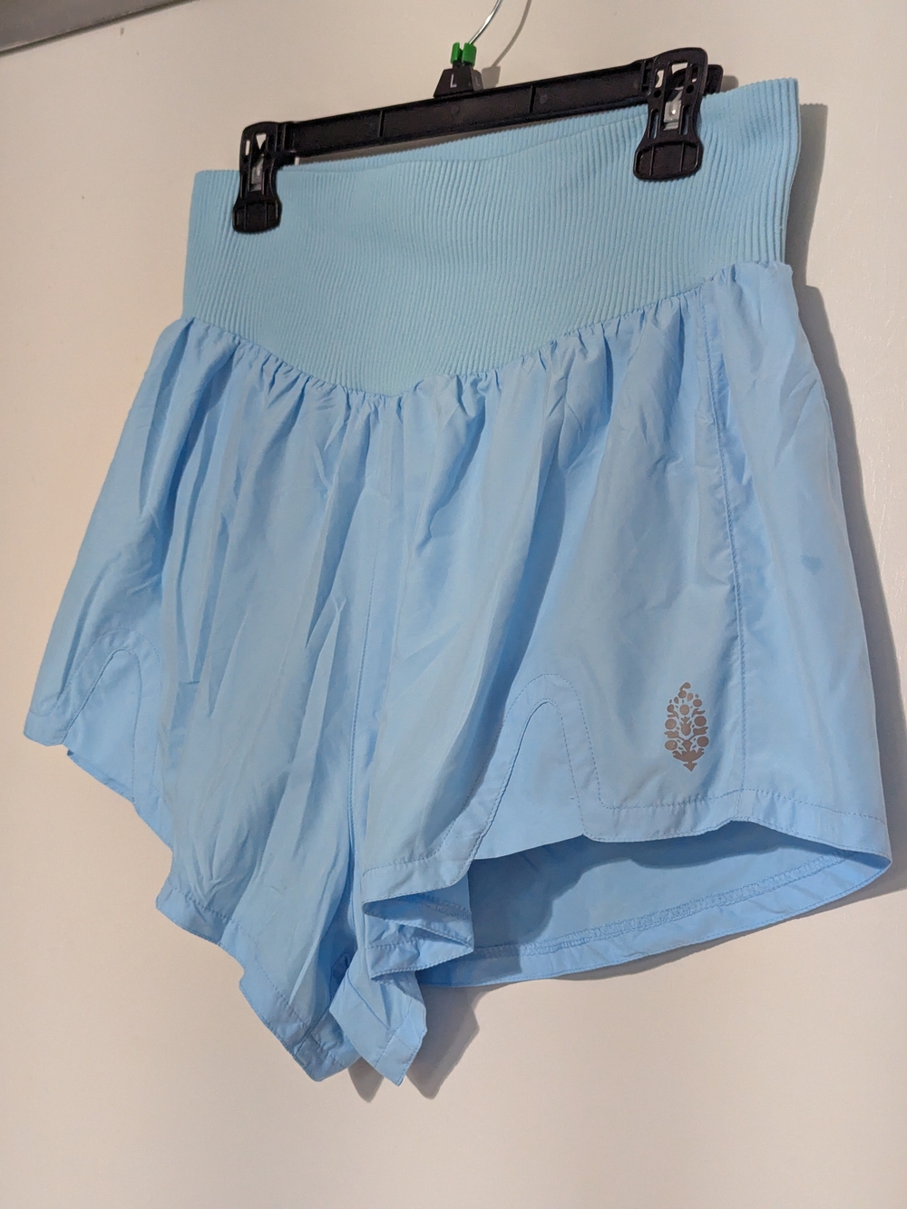 Free People Light Blue High Waist Athletic Shorts